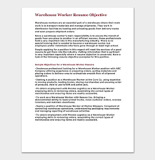Warehouse Worker Resume Template Free Samples Examples