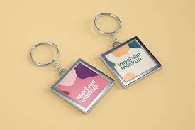 Download Silver Card Keychain Mockup Set In Product Mockups On Yellow Images Creative Store