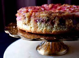 Rhubarb Upside Down Cake Recipe Recipe Rhubarb Upside Down Cake Desserts Rhubarb Recipes