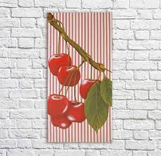tableau cerises sur toile a matelas decoration murale pour cuisine decoration murale cuisine decoration murale toile a matelas