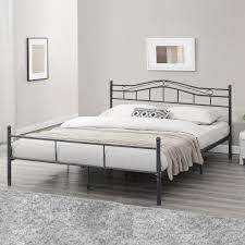 Il legno proviene da foreste europee = gestione materasso in schiuma rg 26 superficie di appoggio: Struttura Letto In Metallo Con Testiera E Pediera 180 X 200 Cm Letto Matrimoniale King Size Ferro Battuto In Stile Classico Romantico Grigio Scuro En Casa Casa E Cucina Ibs