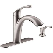 This kitchen faucet is on the more expensive side, but reviewers say it's worth every penny. Kohler Mistos Single Handle Pull Out Sprayer Kitchen Faucet In Stainless Steel K R72510 Sd Vs The Home Depot