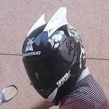 Motorcycle Helmet With Horn Special Design Four Season Full Face Automobile Race Helmet With Ears Casco Motocicleta Motorcycle Helmets Helmet Helmet Design