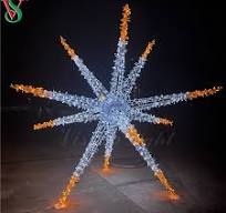 3D Christmas North Star Motif Lights for Outdoor Park Decorations