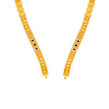 Buy Gold Mangalsutra Online Latest Mangalsutra Designs At Tanishq Mangalsutra is an ornament of a woman denoting her marital status, which will be in gold with white, red or black beads and diamonds, depending on each region and culture. sleek mangalsutra with a filigree ball pendant