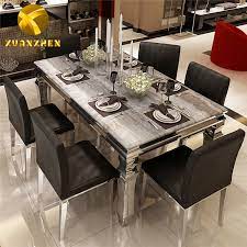 Set (rectangular dining table, 4 side chairs & 2 arm chairs) Foshan Furniture Dining Room Set Marble Dinning Table Set Modern Dinner Table Marble Dining Tables For Sale Dt003 Buy Dining Tables And Chair Marble Dining Table Set Dinner Table Set Product On Alibaba Com