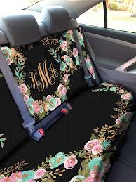 Mint And Gold Floral Car Seat Cover Back Seat Car Cover Back Back Seat Car Covers Car Seat Cover Sets Car Covers