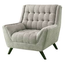 Grey Upholstered Chenille Mid Century Tufted Padded Arm Chair Fastfurnishings Com Comfy Armchair Comfy Chairs Armchair