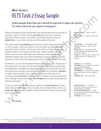 Ielts Writing Task 2 Sample Essay Banning Cars In City Centres Ielts Speaking With Mark Teacher