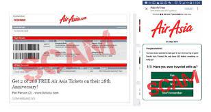 Airasia is offering up to 3 million promo seats up for grabs! Scam Alert Beware Of Free Tickets Scams Using Airasia Brand