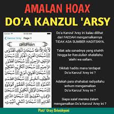 Mar 30, 2021 · doa kanzul arsy cocok dibaca dalam setiap keadaan sekaligus berdzikir pada allah swt dan nabi muhammad saw. Singgah Faedah 2018