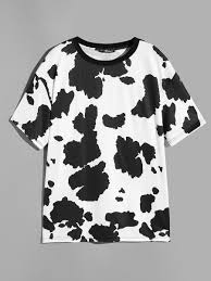 Black And White Cow Pictures To Print Men Dairy Cow Print Top Shein Sheinside Print Tops Tops Cow Outfits