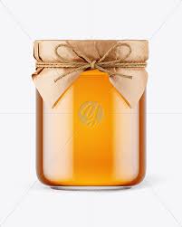 Glass Honey Jar With Paper Cap Mockup In Jar Mockups On Yellow Images Object Mockups
