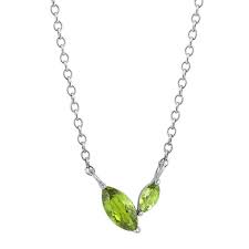 It was once believed that the green peridot crystals found in volcanic ashes were the tears of the volcano goddess, pele. Marquise Green Peridot Necklace 18 In Shane Co