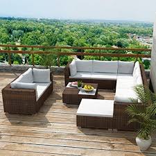 See Daonanba Combine Style Garden Lounge Set Practical Comfort Patio Furniture Patiofurniture In 2020 Garden Sofa Set Conversation Set Patio Outdoor Furniture Sets