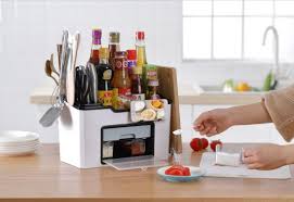 Natural maple outlet grooming organizer for a full height 12 vanity base cabinet. China Kitchen Plastic Spice Rack Organizer With 4 Drawers And A Knife Shelf China Organizer And Plastic Organizer Price