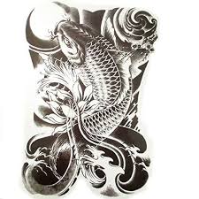 How can i create my own tattoo? 34x48cm Large Full Backcarp Tattoos Men And Women Waterproof Big Fish Ninthavenue Europe