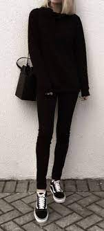 46 Ideas For How To Wear Black Vans Winter Black Vans Outfit Old Skool Outfit Fashion Outfits
