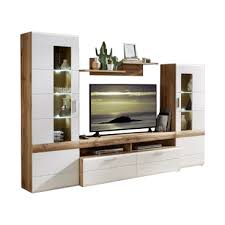 War auch gut aufzubauen und man bekommt einiges untergebracht. Wohn Concept Moderne 4 Tlg Wohnwand In Weiss Matt Eiche Altholz