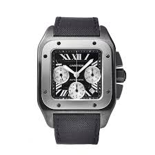 Cartier santos 100 xl 2740 chronograph automatic watch with diamond dial buy: Cartier Titanium Stainless Steel 38mm Santos 100 Xl Chronograph Automatic Watch Black 493437 Fashionphile