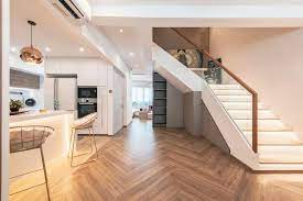 The living spaces is on the first floor and the bedrooms are located on the second floor. 8 Maisonette Designs That Are A Step Up From Your Usual Hdbs Interior Design Singapore Apartment Interior Design Home