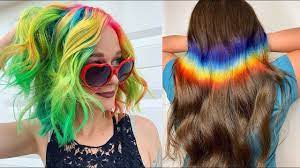 The resultant hair dye can be either in a liquid or a cream form. Amazing Rainbow Hairstyles Colorful Hair Ideas That Are So Cool Youtube