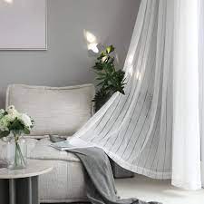 Long blackout curtains for bedroom set of 2 | countrycurtains. Home Brilliant White Curtains Semi Sheer Curtain Panels Stripes Window Treatment For Bedroom Living Room 2 Panels 54 X 72 Inches Long Buy Online In Belize At Belize Desertcart Com Productid 79853543