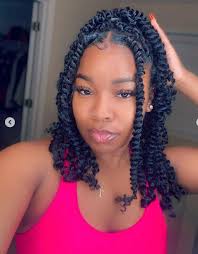 Long black hair on little black girls is super adorable as a high braided ponytail. Shoulder Length Passion Twist Braids Black Girl Natural Hair Hair Twist Styles Twist Braid Hairstyles