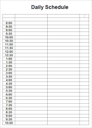 Blank Daily Schedule Printable