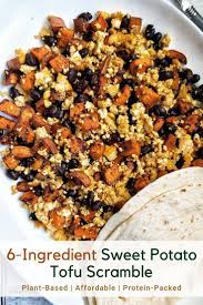 6 Ingredient Sweet Potato Tofu Scramble Recipe Tofu Scramble Plant Based Recipes Breakfast Healthy Soup Recipes