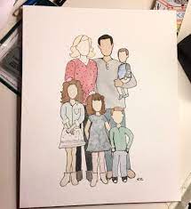 Watercolor Family Portraits Watercolor Family Family Drawings Watercolor Family Portrait