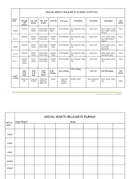 Pastikan dalam jadual anda itu mempunyai masa untuk tidurdan rehat. Jadual Harian Contoh Jadual Belajar Di Rumah