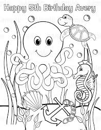 Make a fun coloring book out of family photos wi. Personalized Printable Under The Sea Birthday Party Favor Childrens Kids Coloring Page Activity Pdf Or Jpeg File Ocean Coloring Pages Monster Coloring Pages Coloring Books