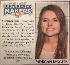 Have you gotten your copy of the Sidney Sun-Telegraph yet? February's DQ  Smile and Stories: Difference Maker is High School Student Morgan Jaggers!  Morgan is a great example of hard work and