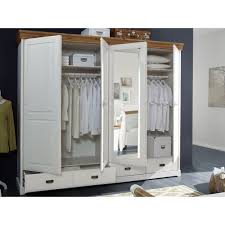 Rauch blue kleiderschrank mit spiegel. Kleiderschrank Melina 4 Turig Kiefer Massiv Weiss Gewachst 255cm Breit Mit Spiege 1 179 90
