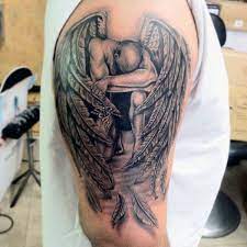Guardian Angel Wing Tattoos For Guys Arm Tattoos For Guys Angel Tattoo Men Fallen Angel Tattoo