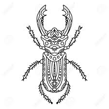 Beetle coloring page to color, print or download. Vector Antistress Coloring Book With Beetle With Horns A Series Of Coloring Pages With Insects Coloring Page With Small Details Stag Beetle Black And White Coloring Line Art Royalty Free Cliparts Vectors