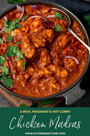 A Rich Fragrant And Relatively Hot Curry Chicken Madras Is Easy To Make At Home In One Pan A Great Fri Fakeaway Recipes Chicken Madras Curry Chicken Recipes