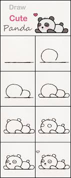 Learn How To Draw A Cute Baby Panda Step By Step Very Simple Tutorial Panda Drawings Kawaii Tutorial Apprendre A Dessiner Facile Dessins Faciles Et Panda Dessin