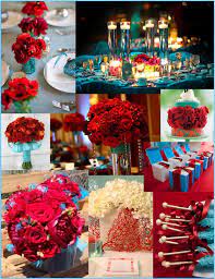 Pin By Mindy Miles On My Wedding Red Wedding Decorations Turquoise Wedding Decorations Turquoise Wedding