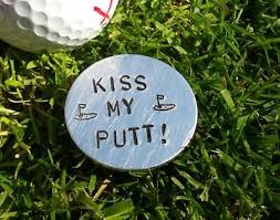 kiss my putt golf ball marker metal