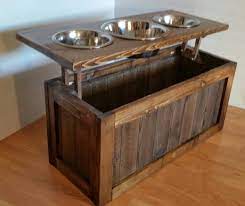 Small Raised Dog Feeder With Storage 3 Bowl Dog Feeder Pet Etsy Raised Dog Feeder Dog Bowl Stand Dog Feeding Station