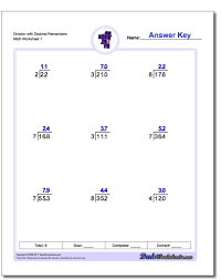 Long Division Worksheet With Decimal Results Long Division Worksheets With Decimal Quotients Division Worksheets Long Division Worksheets Long Division