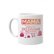 Kubek ręcznie malowany z motywem kwiatów magnolii i napisem: Mama Jednostka Do Zadan Specjalnych Kubek Prezent Dla Mamy Koszulkowy Sklep Empik Com