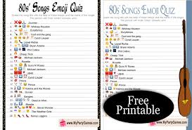 A lot of individuals admittedly had a hard t. Free Printable 80s Songs Emoji Quiz
