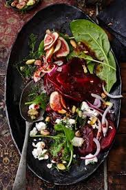 Spinatsalat Mit Roter Bete Und Feigen Rezept Rezept Spinat Salat Feigen Rezepte Feigen