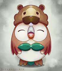 Rowlet With Bidoof Hat Request By Https Www Deviantart Com Die Valquiria On Deviantart Starter Pokemon Pokemon Art