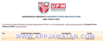 Info jawatan selanjutnya di link berikut: Jawatan Kosong Terkini Di Universiti Putra Malaysia Upm Appjawatan Malaysia