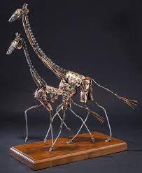 Giraffe Sculpture Metal Art Metal African By Frankcoleart On Etsy Giraffe Art Metal Art Metal Sculpture