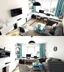 A home office & crafting room for a graphic designer is dominated by a unique lighting fixture. Home Decoration Small Dining Room Office Combo
